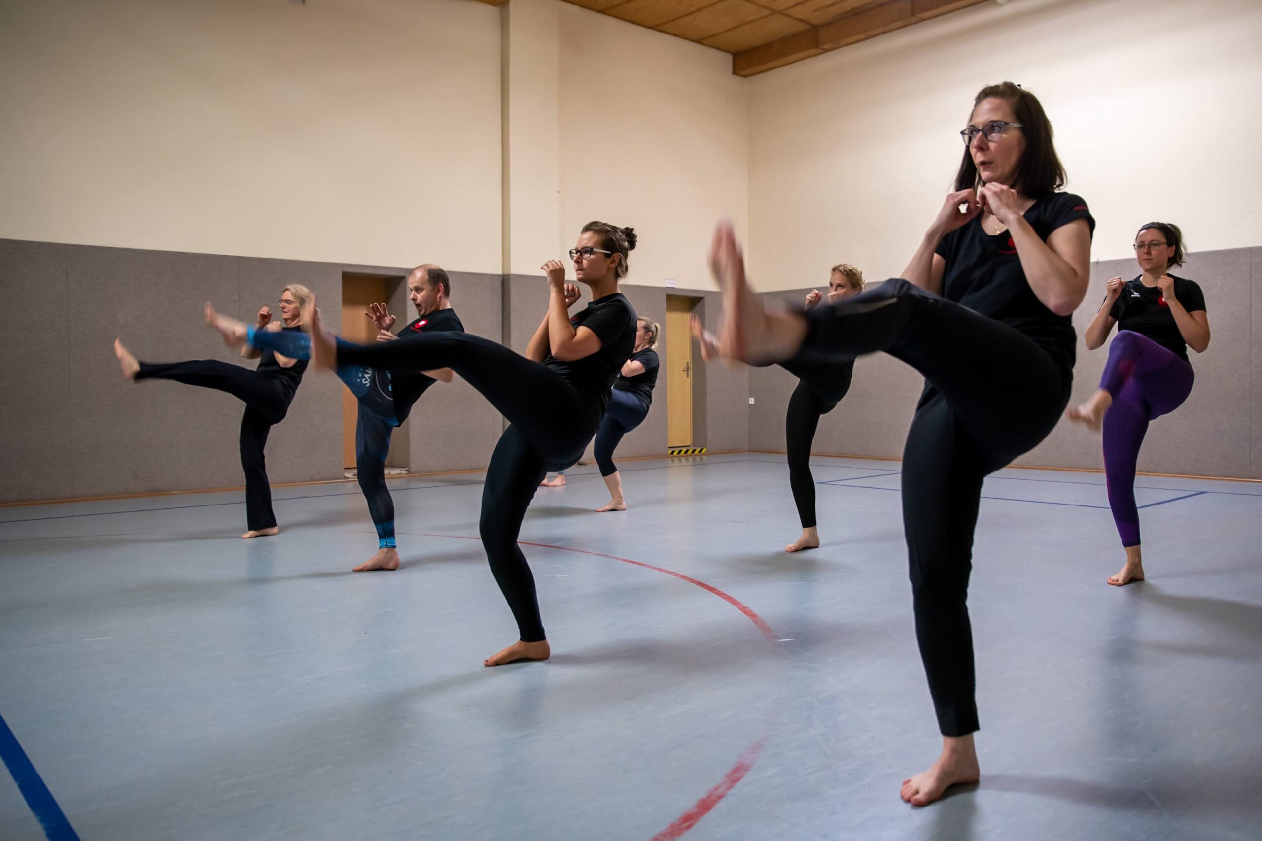 Fight-to-Music-Gruppe beim Training