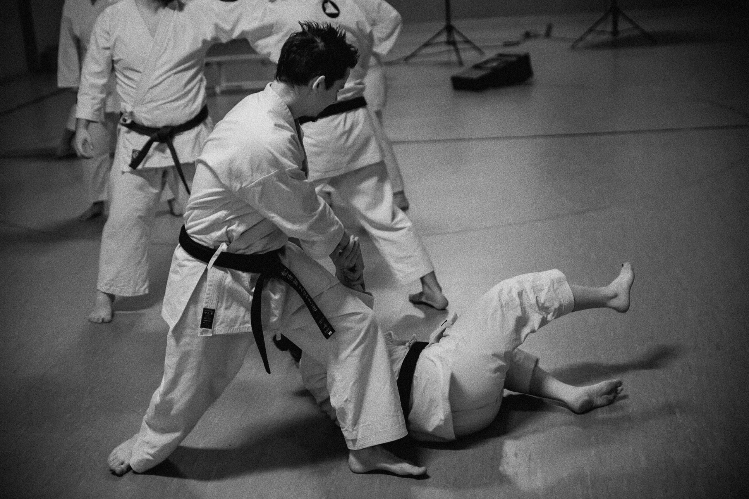 Karateka in Grundschultechnik
