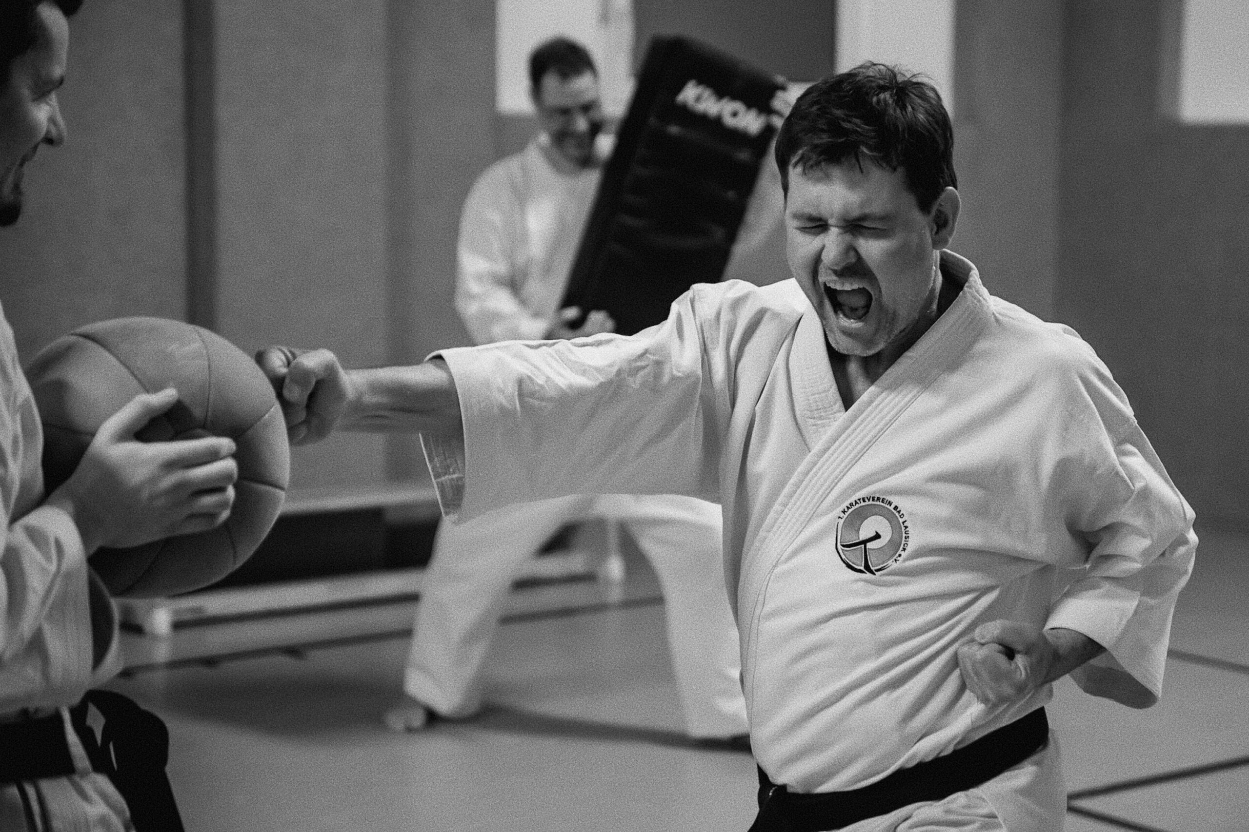 Erwachsene beim Karatetraining